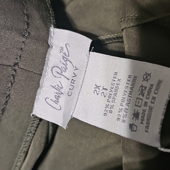 Charlie Paige Curvy‎ High Waisted Olive Green Cargo Joggers Size 2X NWT - Picture 4 of 6